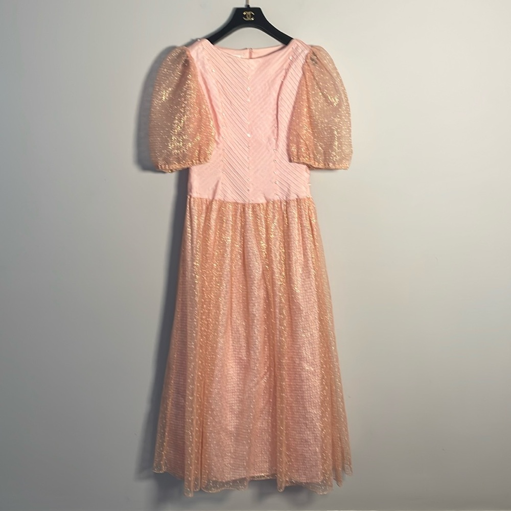 RareVintage Gun Trigere Ltd. Beverly Hills pure Silk Perry Cinderella Dress 🌷